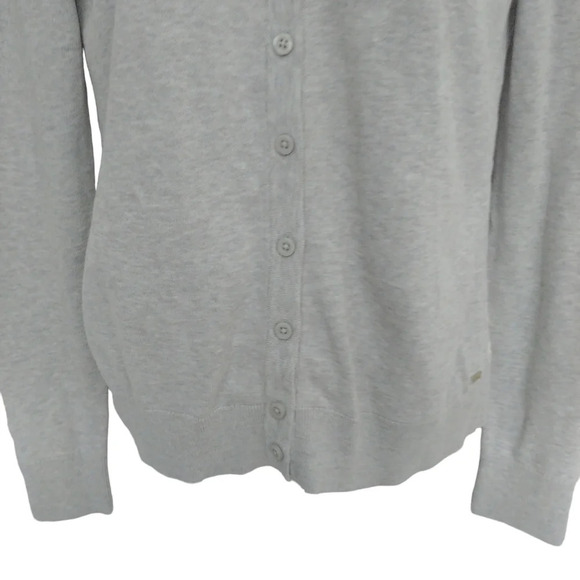 Tommy Hilfiger Cotton Button Down Cardigan Lace Light Gray S - Picture 3 of 6